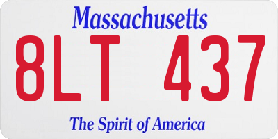 MA license plate 8LT437