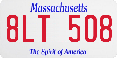 MA license plate 8LT508