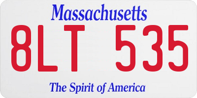 MA license plate 8LT535