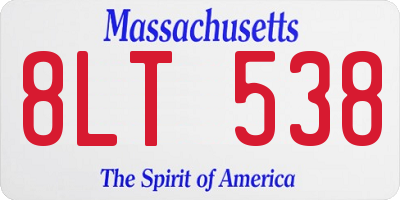 MA license plate 8LT538
