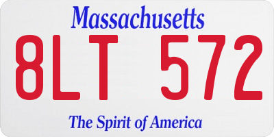 MA license plate 8LT572
