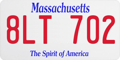 MA license plate 8LT702