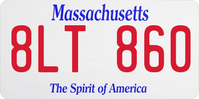 MA license plate 8LT860