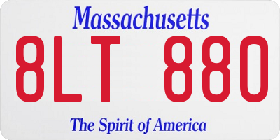 MA license plate 8LT880