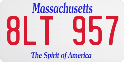 MA license plate 8LT957