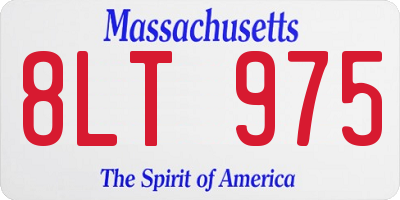 MA license plate 8LT975