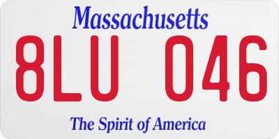 MA license plate 8LU046