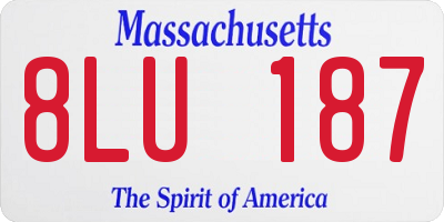 MA license plate 8LU187