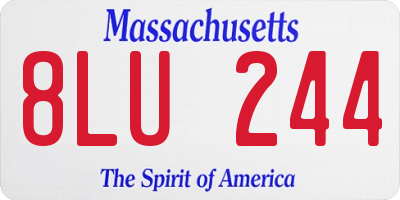 MA license plate 8LU244