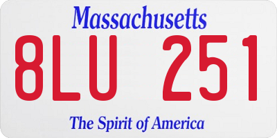 MA license plate 8LU251