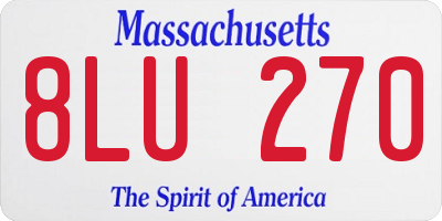 MA license plate 8LU270