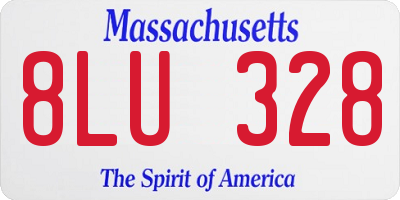 MA license plate 8LU328