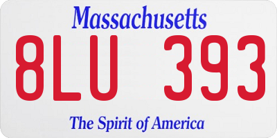 MA license plate 8LU393