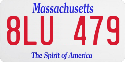 MA license plate 8LU479