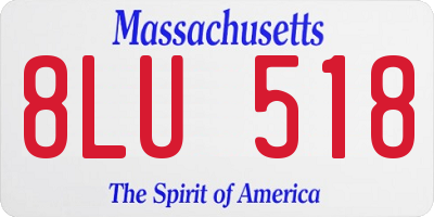 MA license plate 8LU518