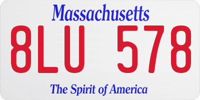 MA license plate 8LU578