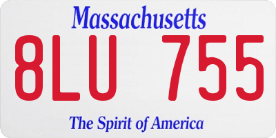 MA license plate 8LU755
