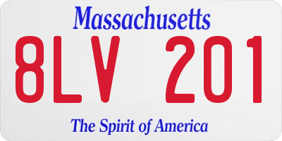 MA license plate 8LV201
