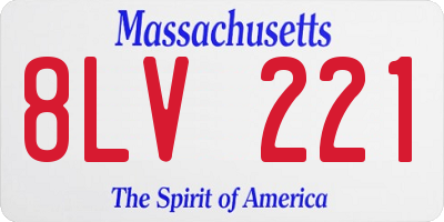 MA license plate 8LV221