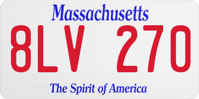 MA license plate 8LV270