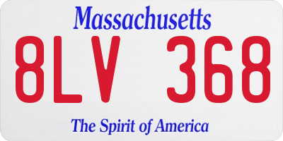 MA license plate 8LV368