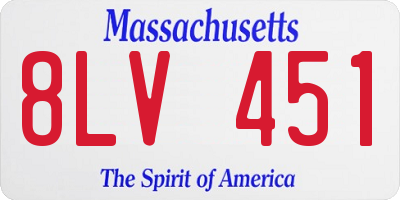 MA license plate 8LV451