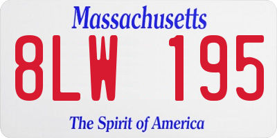MA license plate 8LW195