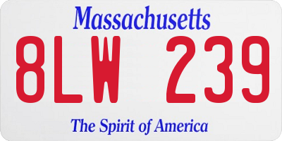 MA license plate 8LW239