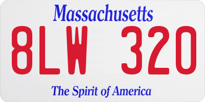 MA license plate 8LW320