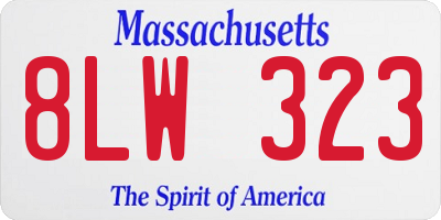 MA license plate 8LW323