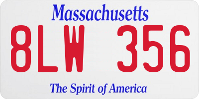 MA license plate 8LW356