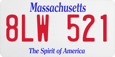 MA license plate 8LW521