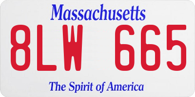 MA license plate 8LW665