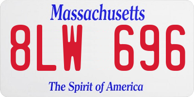 MA license plate 8LW696