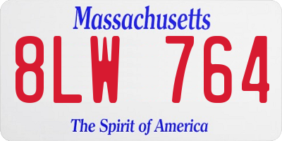MA license plate 8LW764