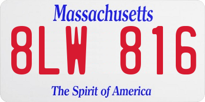 MA license plate 8LW816