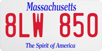 MA license plate 8LW850