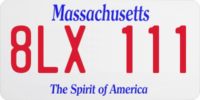 MA license plate 8LX111
