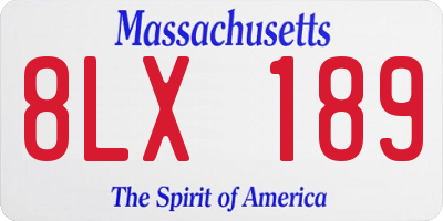 MA license plate 8LX189