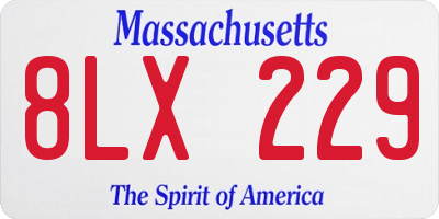 MA license plate 8LX229