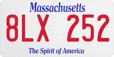 MA license plate 8LX252