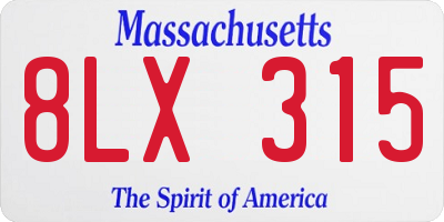 MA license plate 8LX315