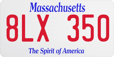 MA license plate 8LX350