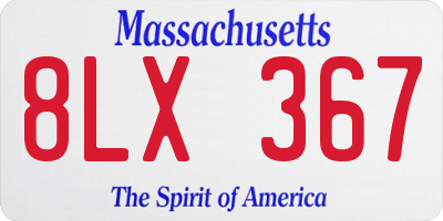 MA license plate 8LX367