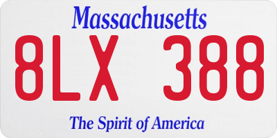 MA license plate 8LX388
