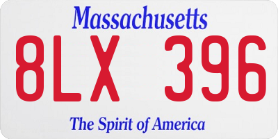 MA license plate 8LX396