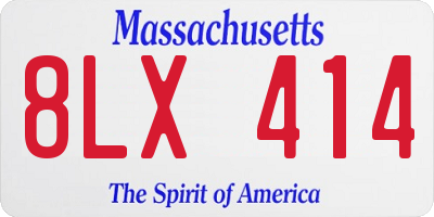 MA license plate 8LX414