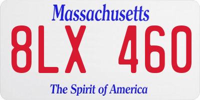 MA license plate 8LX460
