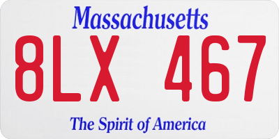 MA license plate 8LX467