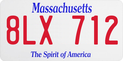 MA license plate 8LX712